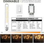 Dimmable 8W T10 LED Bulbs Warm White 2700K E26 8.9inch Long Tubular Light Bulb 75 Watt Vintage Edison LED Filament Bulb 800lm E26 Base Tube Bulb,Pack of 4
