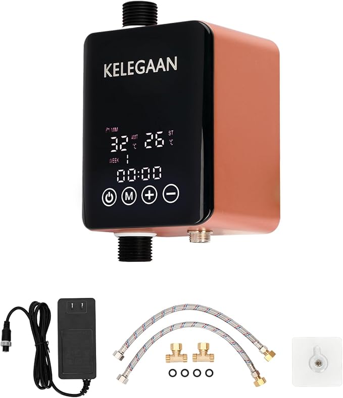 Digital Smart Instant Hot Water Recirculating Pump Kit, Touchscreen Under-Sink System, Built-in Thermostat Timer, Ultra-Quiet, Includes 16-inch Supply Line and Full Installation Components