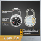 LanuBe Lock Standard Dial Combination Lock 2 in. Wide, with Different Combinations Black Turnplate Pack of 8 Lock for School Employee Gym & Sports Locker CaseToolbox and so on