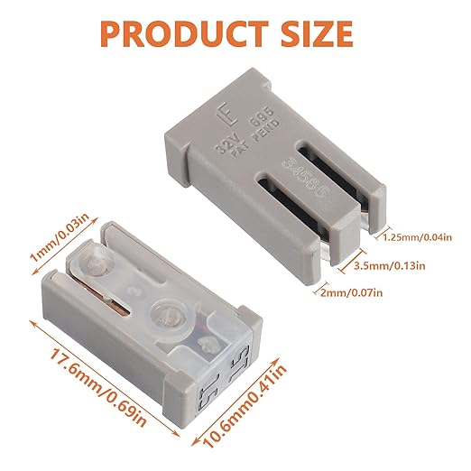 15A 20A 25A 30A 40A 50A 60A 32V Mini Slotted Automotive MCASE Shaped Cartridge Fuse Kit(Pack of 14pcs,2 for Each Model)