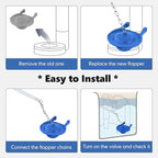 2-inch Universal Toilet Flapper, Rubber Seal Toilet Flapper Replacement Kit for Toilet Tank Compatible with American Standard, Kohler, Gerber, Toto Toilet 2 Pack (Blue)