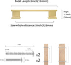 COTYKILEY 10 Pack 5 Inch(128mm) Brushed Brass Cabinet Handles Gold Kitchen Cabinet Pulls Cabinet Door Handles Kitchen Cabinet Hardware