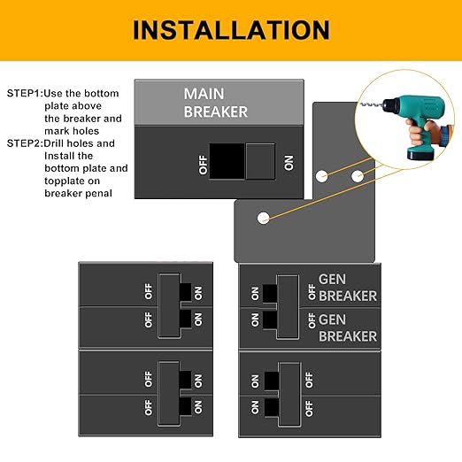 Generator Interlock Kit Compatible with Square D QO or Homeline 100 or 125 Amp Panels,3/4 to 7/8 to inches Spacing Between Main and Generator Breaker,Professional and Interlock Kit