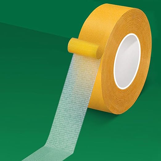 CHENYA Double Sided Tape Heavy Duty,1" X 66 Ft,High Tack Strong Wall Adhesive with Fiberglass Mesh,Super Sticky Resistente Clear Strong Mounting Tape for Crafts,Carpet,Picture