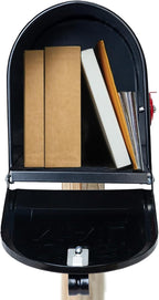 Black Metal Mailbox, Galvanized Steel Outside Mailboxes, Standard Medium Capacity, 20 x 8.7 x 6.7 Inches