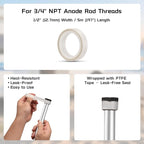 Jalja RV Water Heater Maintenance Tool Kit – Includes 3/4"-14 NPT Tap, Dual Hex Anode Rod Wrench (1-1/16" & 1-1/2"), and 197" Teflon Tape for Suburban Water Heaters