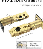 Asidrama Premium Satin Nickel Zinc-Alloy Front Door Lock Set: Double Cylinder Deadbolt, Heavy Duty Security Handleset for Left/Right Exterior Doors, Universal Entry Locks (2 Pack)