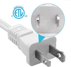 Short Extension Cord 1 FT,2 Prong White, Mini Extension Cord US Male/Female Power Cable UL Listed Perfect for Home, Office or Christmas Lights 2 Pack