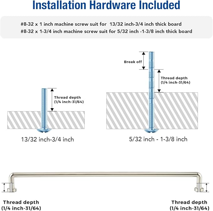 JOY DECOR Cabinet Pulls – 12-3/5 Inch Hole Center, Brushed Nickel, 10 Pack, Zinc Alloy Cabinet Handles for Drawers & Cupboard – Vintage Style Hardware for Kitchen, Bathroom, Dresser