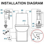 Toliet Seat Anchor Kit for Kohler 84999 Toilet Parts, for Kohler Toilet Seat Parts, Replace K-84999 K-3386 K-3393 K-3398 K-3564 K-14338 K-3607