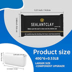 6 Pack Waterproof Seal Putty, White Duct Seal Repair Clay, Moldable Plumber's Putty for Electrical, Wall, Drain, Air Conditioning Holes, Quick Setting Air Leak Sealant