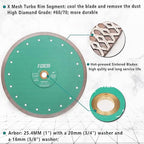 Diamond Porcelain Saw Blade,2pcs 10"/250MM Super Thin Dry Wet Cutting Disc with X Teeth Turbo Mesh Rim,for Ceramic Tile Porcelain Granite Marbles