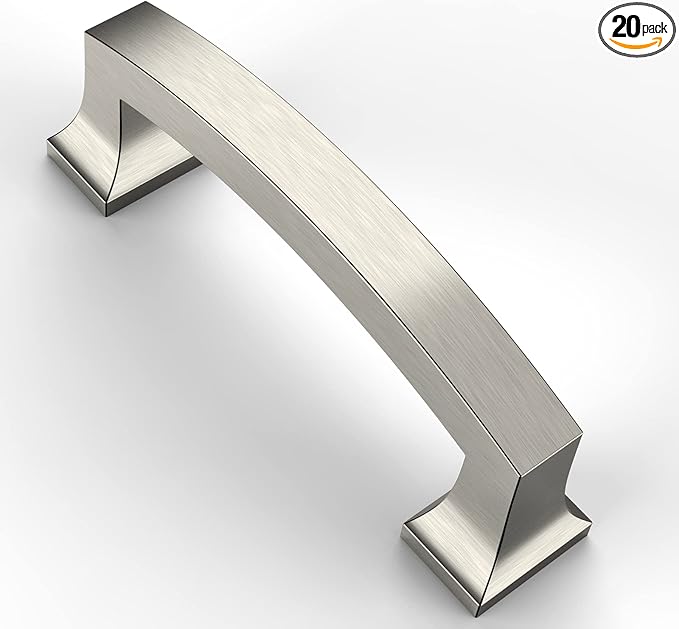 Asidrama 20 Pack 3 Inch(76mm) Hole Centers Kitchen Cabinet Handles, Brushed Satin Nickel Cabinet Pulls Kitchen Cabinet Hardware for Cupboard Drawer Pulls