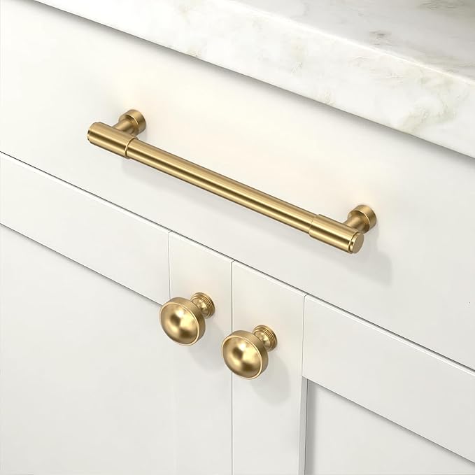 10 Pack Champagne Bronze Cabinet Pulls 6.3 Inch(160mm) Kitchen Cabinet Handles Cabinet Hardware for Drawer Pulls