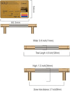 Amerdeco 10 Pack Champagne Bronze and Brushed Nickel Knurled Cabinet Pulls 3.75 Inch Hole Center to Hole Center Kitchen Cabinet Handles for Drawer Dresser, Cupboard and Wardrobe ZH0040