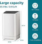 Portable Washing Machine, 15.5LBS Full Automatic Washer with Spinner, 10 Programs Compact Laundry Machine for Apartment, RV, Dorm Home Use, Mini Washing Machine Perfect for Small Spaces