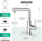 CREA Sink Faucets with Sprayer - Pull Out Bathroom Faucet - Single Hole 1 Handle Bar Faucets for Mini Pre Sink RV Outdoor Laundry Room - Chrome Stainless Steel