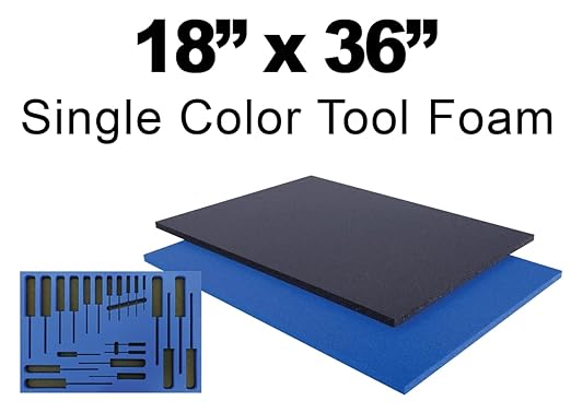 5S Lean Tool Box Foam Organizers 1/2 INCH Thick (1 Piece) (18"x36", Black)