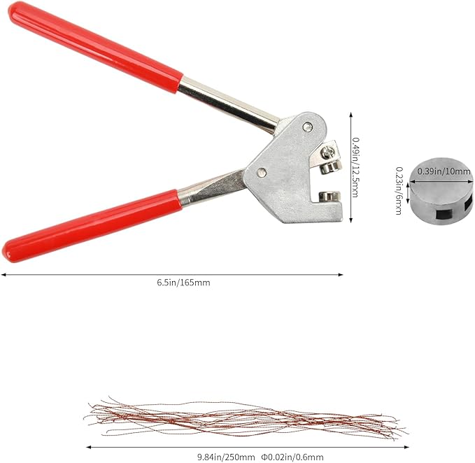 20PCS 10x6mm Round Lead Seals Security Meter Seals with 20PCS Copper Wires and 1PC Sealing Plier