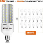 LED Light Bulb 500W Equivalent 7500 Lumen Led Corn Light Bulb,2 Pack 5000K Daylight White E26 LED Bulbs for Large Area Lighting Wide Application for Warehouse