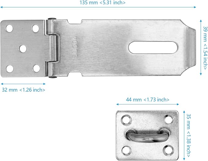 10 PCS Padlock Hasp Latch, Stainless Steel Padlock Hasp, Heavy Duty Security Hasp with Mounting Screws, Door Locks Hasp Latch for Doors and Cabinets