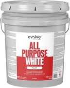 EVOLVE All Purpose Whites: Latex Flat Interior Paint for Walls & Ceilings, Shades of White, Quick Dry, Excellent Touch-Up & Coverage, Eco-Friendly (Bright White)