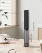 CIRCLE JOY Rechargeable Milk Frother Hanheld, Dual Spring Whisk Electric Coffee Frother, Portable Hand Frother Wand Drink Mixer for Matcha Lattes Cappuccino, Kitchen Gifts, Black