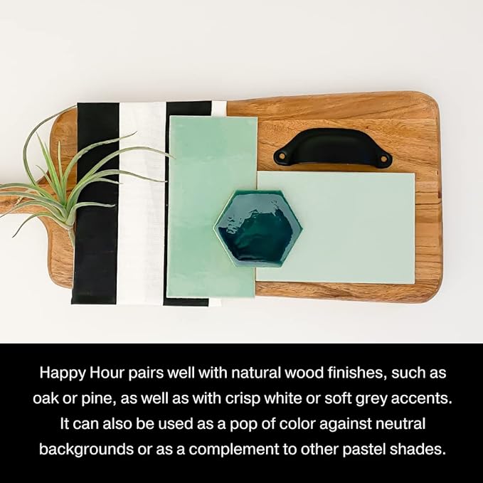 Country Chic All-in-One Chalk Paint for Furniture, Cabinets, Home Decor, Eco-Friendly, Matte Finish, Built-In Primer & Top Coat for Wood, Metal - Happy Hour (Mint Green) - 8 oz (237 ml)