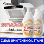 LANWEXY-heavy duty glass stove top oven bbq grill microwave cooktop cleaner spray、for outdoor grill electric stove top、non toxic fume free (2 bottles【recommended for light oil stains】)