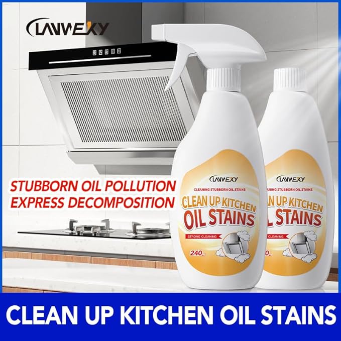 LANWEXY-heavy duty glass stove top oven bbq grill microwave cooktop cleaner spray、for outdoor grill electric stove top、non toxic fume free、easy off Oil pollution (3 bottles)