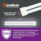 GoodBulb PLL18/865 | 18W 8.9" Twin Tube Compact Fluorescent Light Bulb | 4-pin 2G11 Base 6500K Full Spectrum 1050 Lumen | 36000 Hour Long Life Biax | Pack of 10