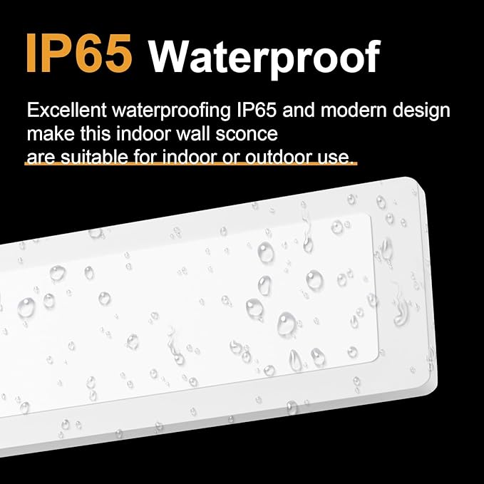 Aipsun 2 Pack Outdoor Wall Lights, LED Exterior Light Fixtures Wall Mount, Modern Porch Lights Wall Sconce, Long LED Linear Outside Lighting for Garage, Front Door 3000K