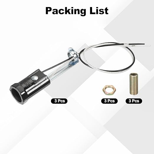 PATIKIL Candelabra Base Lamp Holder Light Socket, 10pcs UL Listed Keyless E12 Bulb Socket with 9.8" Wire Leads for E12 Incandescent LED Light Bulbs, 2.8" Tall