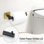 10 Pieces Black Gold Towel Bar Set, 23.6 Inch Bathroom Accessories Set SUS304 Stainless Steel Bathroom Hardware Set Towel Racks for Bathroom Wall Mounted.