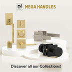 Mega Handles - Prime Deadbolt I Entry Deadbolt Lock - Heavy Duty Square Locking Deadbolt for Left or Right-Handed Doors - Interior/Exterior - Satin Nickel