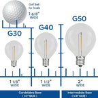 Novelty Lights 25 Pack G40 Pink Outdoor Globe Bulbs, Light Bulbs Glass Incandescent Bulbs with 3000 Hour Lifespan, Globe String Lights Replacement Bulbs