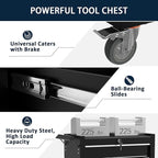 5-Drawer Metal Rolling Tool Chest with Wheels,Tool Storage Cabinet with Locking System，Toolbox with Wheels for Garage, Warehouse, Workshop, Repair Shop (Black, 5Drawer)
