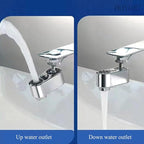Splash Protector 1080°Universal Rotation Female Faucet Aerator with Up and Down Water Outlet for Dual-function,Universal Bathroom Rotatable Tap Nozzle Kitchen Sink Aerator Chrome Finished