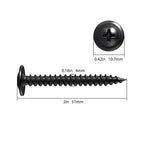 (100 pcs)#8×2" Black Truss Head Wood Screws Quick Metal Self Tapping Zinc Oxide