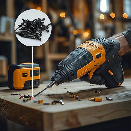 Drywall Screws Kit #7 x 2-Inch, Coarse Thread Wood Screws, Bugle Head Phillips Drive Sheetrock Screws Set, Self Tapping Dry Wall Screws, Phosphate Coated Finish, Sharp Point, Black, 60 Pack