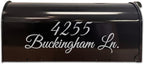 VWAQ Mailbox Address Decal Set of 2 - Insert Street Name & Address Personalized Decals CMB7 (Silver, 12"W X 4"H)