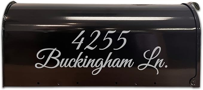 VWAQ Mailbox Address Decal Set of 2 - Insert Street Name & Address Personalized Decals CMB7 (Silver, 19"W X 6.5"H)