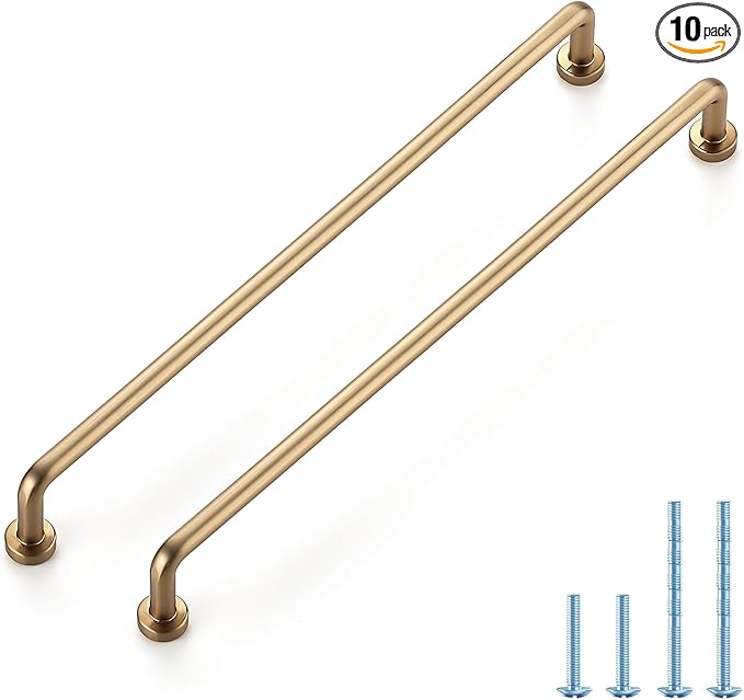 JOY DECOR Cabinet Pulls – 8-3/4 Inch Hole Center, Champagne Bronze, 10 Pack, Zinc Alloy Cabinet Handles for Drawers & Cupboard – Vintage Style Hardware for Kitchen, Bathroom, Dresser