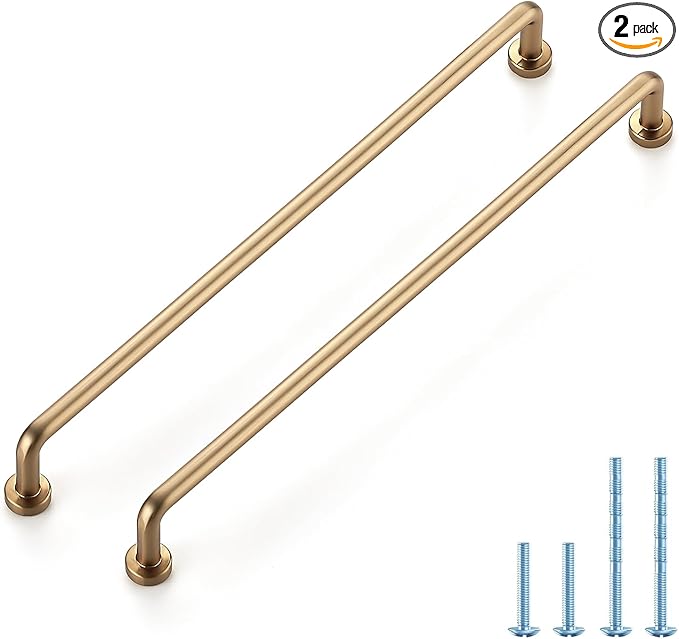 JOY DECOR Cabinet Pulls – 8-3/4 Inch Hole Center, Champagne Bronze, 2 Pack, Zinc Alloy Cabinet Handles for Drawers & Cupboard – Vintage Style Hardware for Kitchen, Bathroom, Dresser