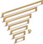 10 Pack 10 Inch(254mm) Hole Center Modern Brushed Champagne Bronze Cabinet Pull Handle Timeless Vanity Drawer Pull Handle Classic Cabinet Hardware for Kitchen Bathroom, Champagne(10x10)