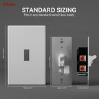 AIDA Digital Toggle Dimmer Switch for Dimmable LED, CFL & Incandescent Bulbs, Single Pole/3-Way, Screwless Wall Plate Included, UL Listed, No Neutral Wire Needed, Matte White (2 Pack)