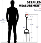 Garden Fork, Pitchforks for Digging Composting Spading, Long Hand Tiller & Cultivator - 5 Tine, 45 inches