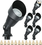 Lumina Lighting® 4W Landscape Lighting 12V Landscape Lights Low Voltage Landscape Spotlights Warm White Waterproof Outdoor Replaceable LED Bulb for Garden, Lawn, Porch, Patio and Yard (Black, 6-Pack)