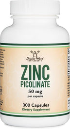 Zinc Picolinate 50mg, 300 Capsules (Immune Support) Non-GMO, Gluten Free (300 Day Supply) by Double Wood Supplements