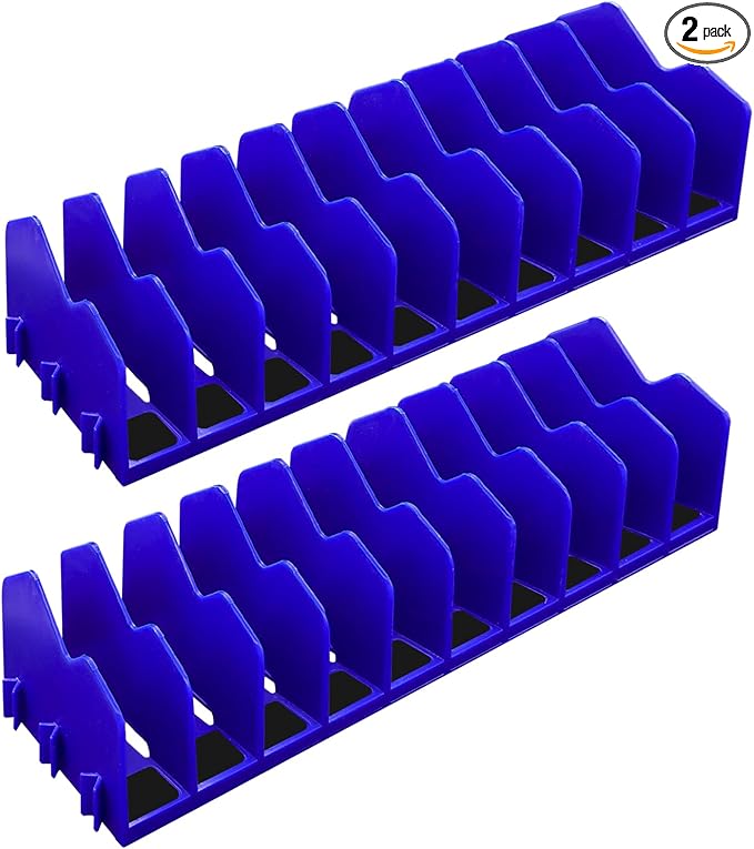 Plier Orgainzer, 2 Pack Pliers Orgainzer Rack, 20 Slots Extendable Screwdriver Organizer with Non-Slip Rubber Base, Fits 3" H, Toolbox Organizer for Pliers, Wrenches, Screwdrivers,Blue
